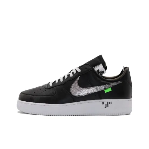 OFF Белый x Nike Air Force 1 Slip Resistant Abrasion Resistant Низкие Скейтбординг Кроссовки Унисекс Черный Серебристый
