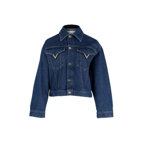 Valentino Темно-синие Женские Джинсовые Куртки