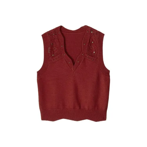 MSLAN Томатно-красный Женские Жилеты