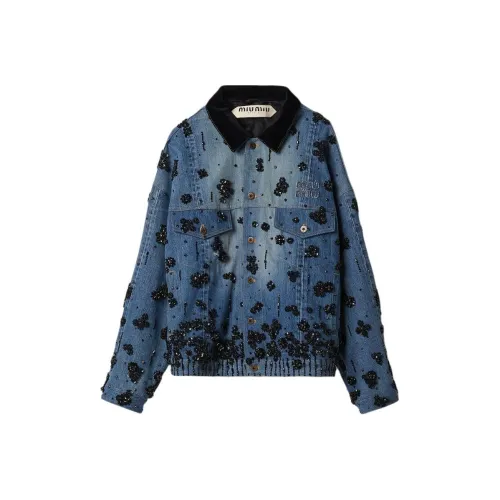 MIU MIU Синий Женские Джинсовые Куртки
