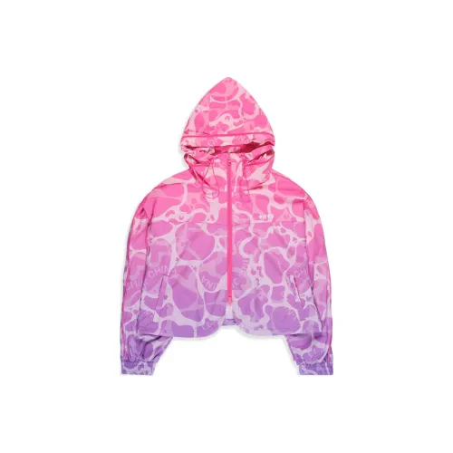 LINING Ярко-розовый Полный принт Комбинация Женские Тренч