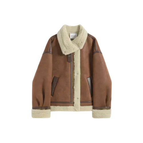 VEGA CHANG Cropped Coat Women's Caramel Brown VEGA CHANG Укороченное пальто женское карамельный коричневый