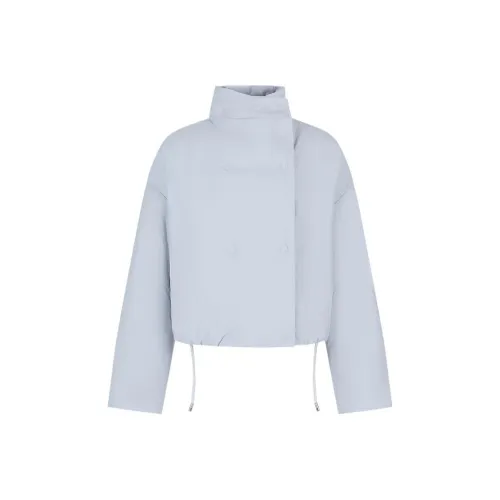 EMPORIO ARMANI FW23 Хлопковый пуховик Женский Светло-синий