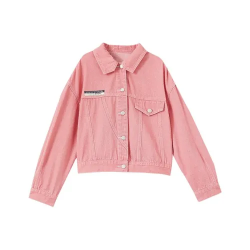 OUNIXUE Denim Jacket Женская Peach Pink