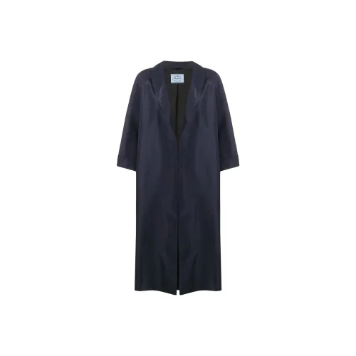 PRADA SS23 Тренчкот Женский Морской Синий