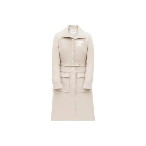 COURREGES Тренчкот Женский Серый Белый