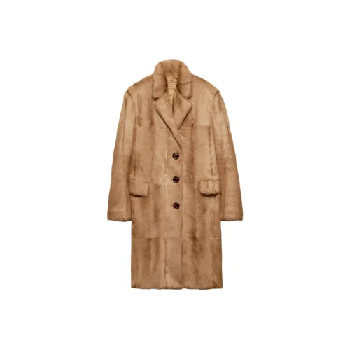 PRADA Пальто Женское Бежево-Желтое