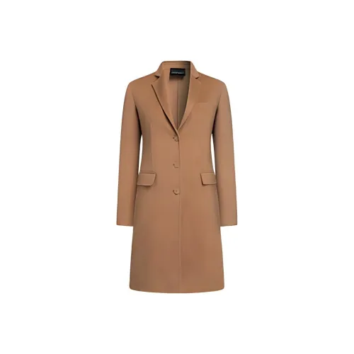 EMPORIO ARMANI Вельвет Feel Пальто Женское Коричневый