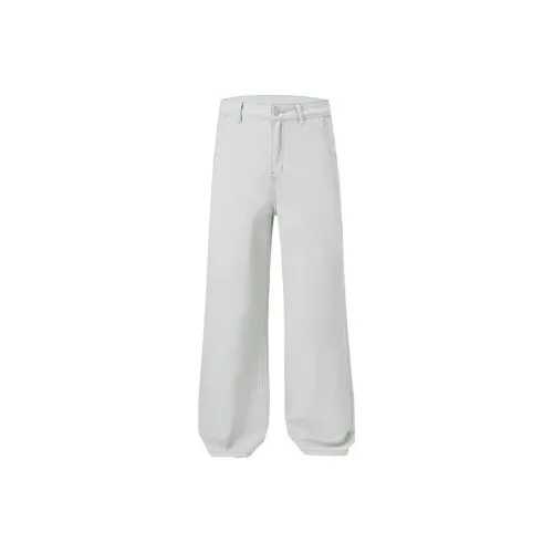 98SQUID Серый белый Унисекс Джинсы