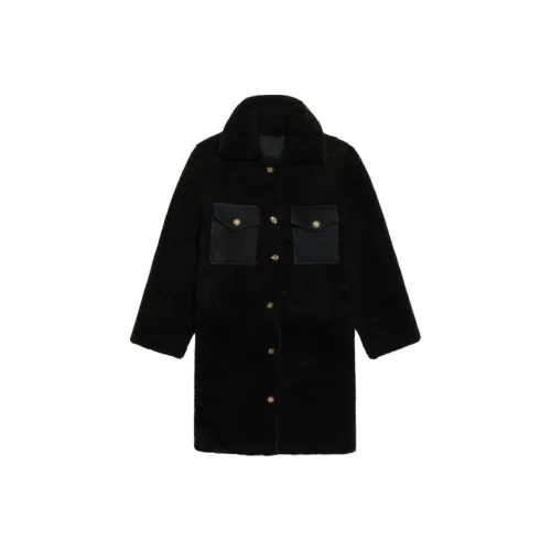 Sandro Вельвет Feel Пальто Женское Черное
