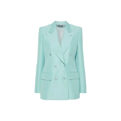 TOM FORD SS24 Бизнес-костюм Куртка Женская Аква-синий