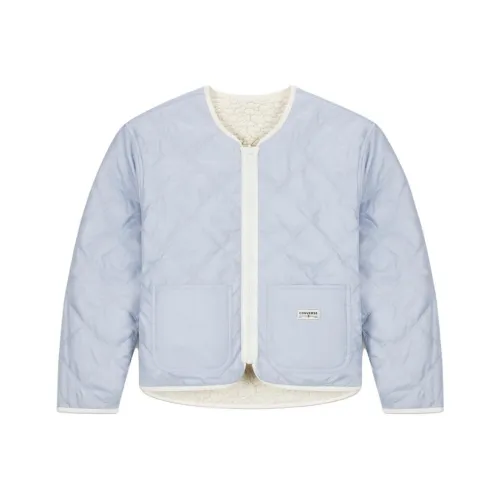 Конверс Хлопковый пуховик Зимний Женский Смешанный Молочный Белый