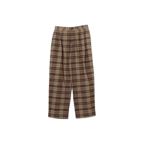 BEAMS Мальчик Повседневные брюки Женские Коричневая клетка
