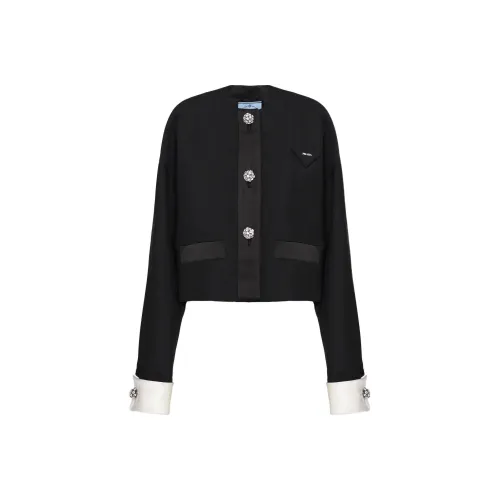 PRADA SS23 Cropped Coat Women's Black PRADA SS23 Укороченное пальто женское черное