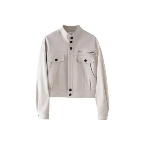 ENAGA Белые Женские Кожаные Куртки