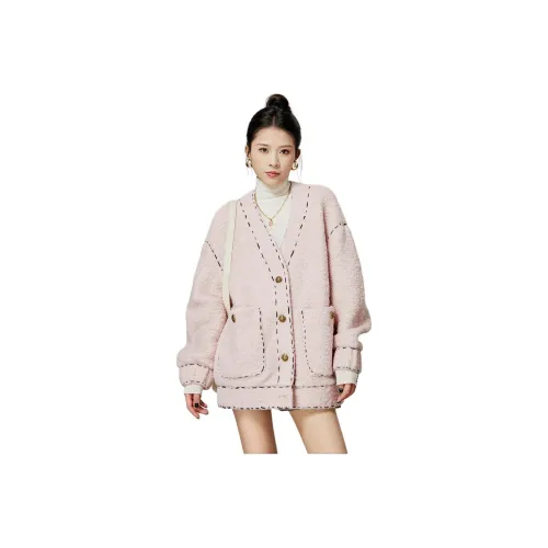 Weekly Бархат Feel Пальто Женские Розовый