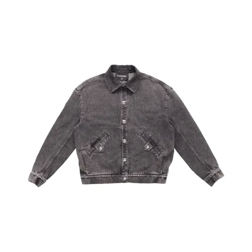 CHANEL Denim Jacket Women's Gray CHANEL Деним Куртка Женская Серый