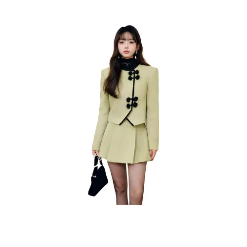 GUO JINGYI Cropped Coat Women's Fruit Green GUO JINGYI Укороченное пальто женское фруктовый зеленый