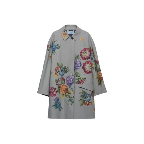 PRADA Серое Женское Пальто