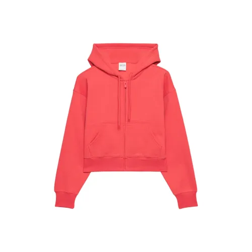 Aritzia Cozy Sweatfleece Boyfriend Boxy Zip Толстовка Толстовка Женские Вишнево-красный Вишнево-красный