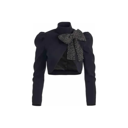 ALICE+OLIVIA FW24 Addison Cropped Coat Women's Black