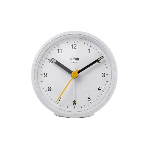 BRAUN Кварцевый механизм пластик будильник унисекс белый