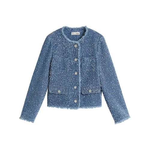 Inman Cropped Jacket Женская Джинсовый Синий