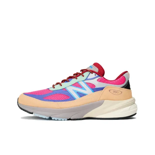 Action Bronson x New Balance NB 990 V6 Low Топ Беговые кроссовки Мужской Белый Красный