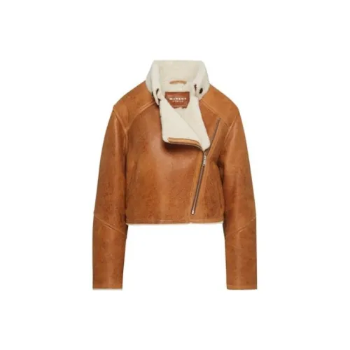 ISABEL MARANT ETOILE Кофе Женские Кожаные Куртки