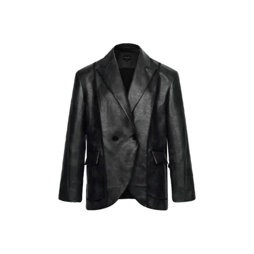 CROYEZ Черная унисекс кожаная куртка