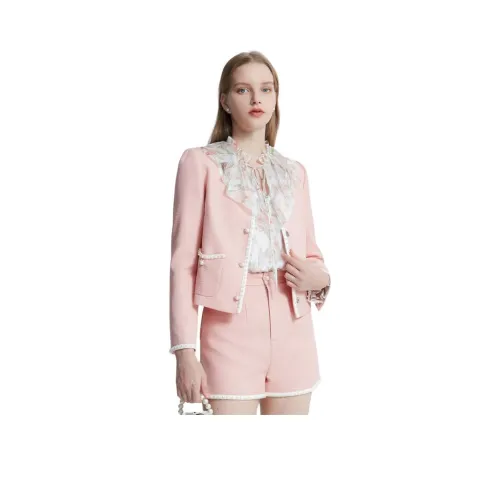 Caroline Cropped Coat Women's Peach Pink