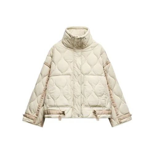ZARA Белые Женские Объёмные Куртки (Пуфы)