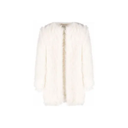 SAINT LAURENT Айвори Женская меховая одежда