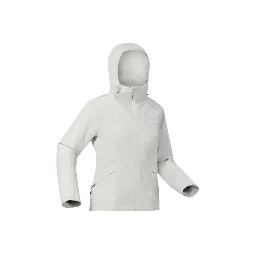 DECATHLON Хлопковый пуховик женский Лунный камень серый