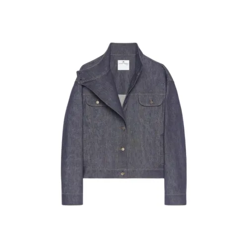 COURREGES FW24 Мотоцикл Деним Куртка Деним Куртка Женская Темный Вереск GREY Темно-Серый