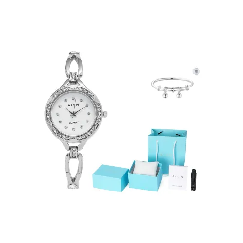 AIVN Модные Ретро Cold Ins Кварцевый механизм Сплав Ремешок Часы Женские часы Белый циферблат