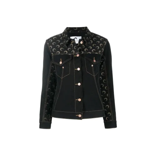 Marine Serre Черные Женские Джинсовые Куртки