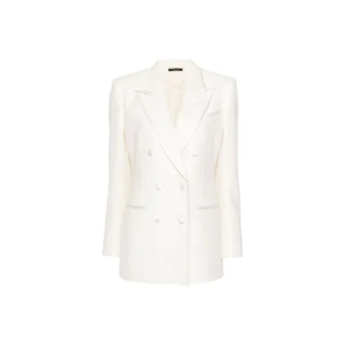 TOM FORD SS24 Бизнес Костюм Пальто Женское Цвет Слоновая кость