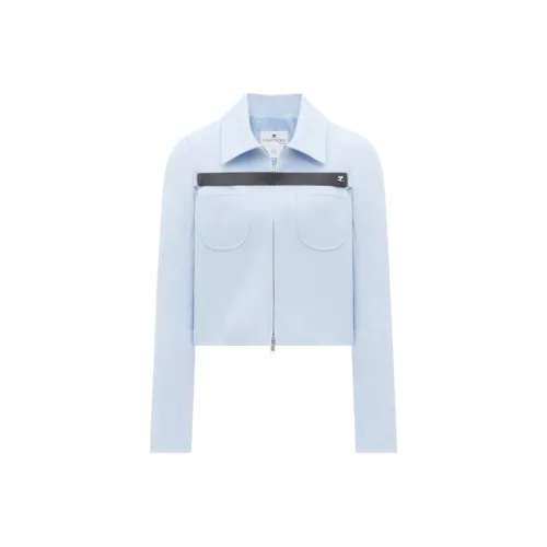 COURREGES Небесно-голубое женское короткое пальто