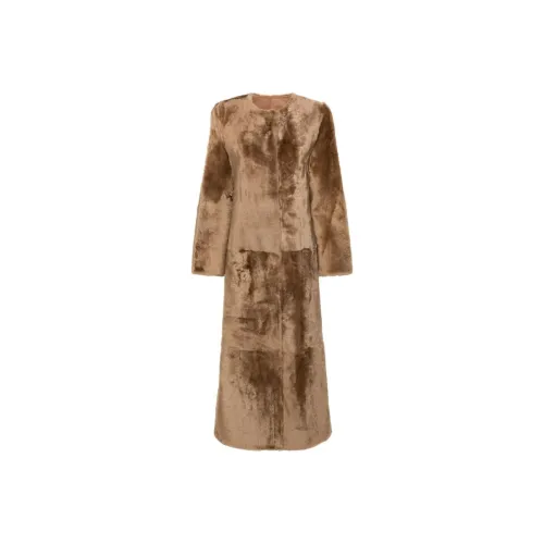 Yves Salomon SS24 Пальто Женское Светло-Коричневый