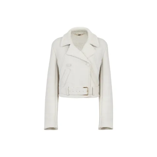 FENDI Кожа Куртка Женская Белая