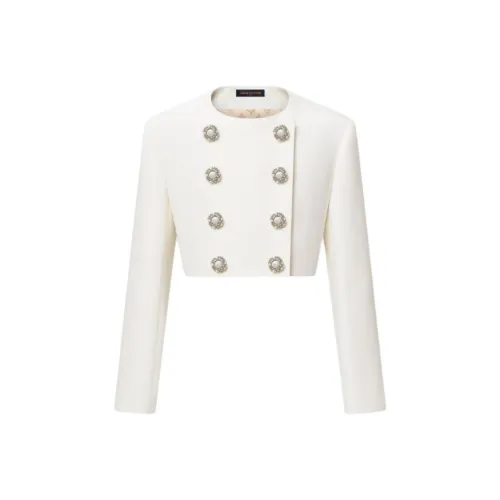 LOUIS VUITTON Ночная коллекция Укороченное пальто Женское Белое