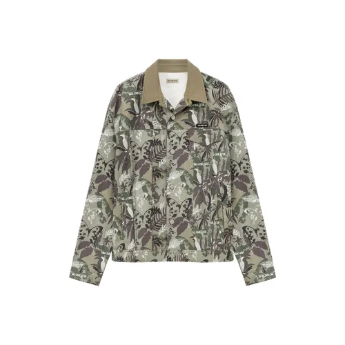 NO ONE ELSE Серо-зеленый цвет горошка Унисекс Короткие пальто