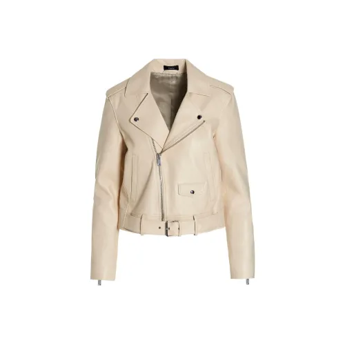 Theory Бежевые Женские Кожаные Куртки