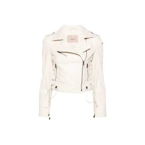 TWINSET Milano SS24 Кожа Куртка Женская Снег