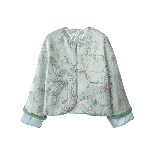 JK JS Хлопковый пуховик женский синий зеленый