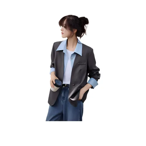 Mo Han Yi Mei Бизнес-костюм женский меланжевый серый и синий