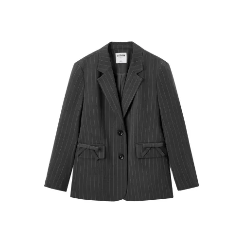 LEDIN Бизнес-костюм женский черный белый серый полосы