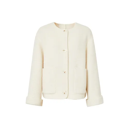 Hopeshow Пальто Женское Натуральный Белый