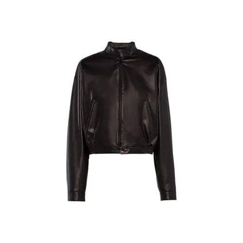 PRADA FW21 Кожа Куртка Женская Черная